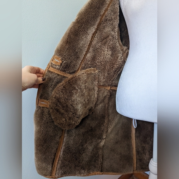 Aston New York Leather Suede Shearling Jacket - Picture 7 of 10